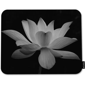 Beabes Lotus Square Mousepads Desktop Mouse Mat Blossom Black and White Lotus Flowers Mouse Pads for Work and Gaming Office Accessories Desk 9.5X7.9 بوصة