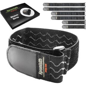 Elastic Hook and Loop Fastening Cable Strap, 12" (8 Pack) Silicone Anti-Slip Cinch Straps for Extension Cord, Cable, Cord Wrap and Hose Organization and Storage