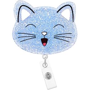 Funny Badge Reel Holder Retractable with ID Clip Nurse Nursing Medical Badge Holder Accessories It's Just My face Black Acrylic Name Badge Clip for RN CNA LPN Nurses Worker Doctor Gdk1P