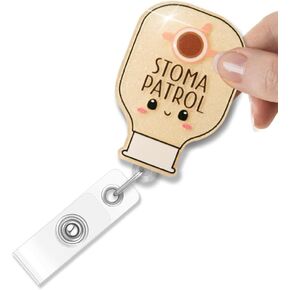 حامل شارة قابل للسحب من Stoma Patrol، هدايا بكرة شارة حقيبة الفغرة المضحكة لممرضة العناية بالجروح، هدايا WOCN لممرضة العناية بالفغرة طالب تخرج RN، هدايا متخصصة للممرضات WOC