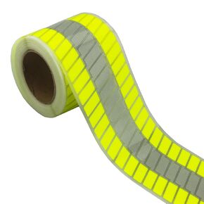 High Visibility Silver Reflective Heat Transfer Vinyl Iron On Tape for Clothing Fluorescent Yellow Striped-2# (2 Inch x 5 Yard)
