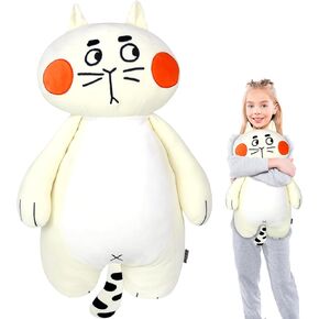 23 inch Long Cat Plush Pillow - Soft Cat Stuffed Animals Pillow Long Cat Pillow Plush for Kids Adult, Kids Body Pillow (Cat Stupefied)