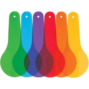 6Pcs Color Paddles, Transparent Color Paddles, Optics Color Filter Plate Montessori Educational Science Educational Painting Color Drawing Cognition Science, Learn Colors