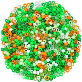Blue Pony Beads Glitter Plastic Beads Bulk, 1000 Pcs Assorted Blue Pony Craft Beads for Jewelry Making Bracelets Crafts Plastic Home Decor Party DIY Crafts