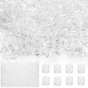 200 pcs 10×12mm Hair Beads, Clear Large Hole Beads for Hair, Jumbo Hair Beads, Hair Beads for Braids, Acrylic Beads for Craft, Large Pony Beads, Big Beads for Hair
