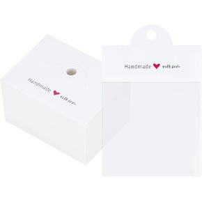 joycraft 100Pcs Jewelry Package Bags, Jewelry Display Bags for Small Business, Brown Jewelry Display Clear Pouch for Selling, Small Craft Packaging Set for Bracelets, Key Chains, Earring