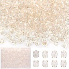 200 pcs 10×12mm Hair Beads, Clear Large Hole Beads for Hair, Jumbo Hair Beads, Hair Beads for Braids, Acrylic Beads for Craft, Large Pony Beads, Big Beads for Hair in Kuwait
