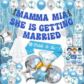 Mamma Mia Bachelorette, 86Pcs Mamma Mia Party Decorations Mamma Mia She is Getting Married, Disco Bachelorette Party Decorations, Dancing Queen Party Decorations Wedding Bridal Shower Party