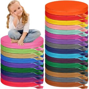 Timgle 25 Pcs Floor Cushions for Classroom 15 Inch Flexible Seating Bulk Foam Floor Seats Pillows Portable Classroom Seating with Handles for Kids Student Adult Daycare School Home Learning (Square)