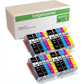 Inkjetcorner Compatible Ink Cartridges Replacement for PGI-280XXL CLI-281XXL PGI 280 XXL CLI 281 for use with TR8622a TR8620a TS9520a TS9521Ca TS702a TR8620 TR8622 TS6320 TR8520 (20-Pack)