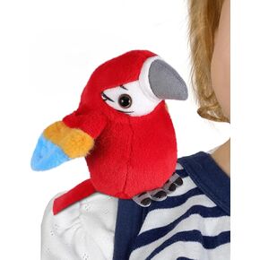 Roicaholy Parrot on Shoulder, Magnetic Parrot for Shoulder, Parrot Plush Stuffed Animal Halloween Pirate Costume Accessory Cosplay Prop