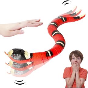 Induction Snake Toy for Kids Pets, 16" Rechargeable Realistic Rattle Snake Toy with Retractable Tongue and Swinging Tail, Perfect Children Birthday Halloween