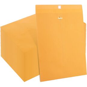 60 Pack 10" x 13" Clasp Envelopes, Brown Kraft Catalog Envelopes with Clasp Closure & Gummed Seal for Documents or Photos, Kraft Mailing Envelopes for Home, Office, Business, Legal or School