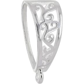 Extra Large Sterling Silver Pendant Bail Slider Connector Fit Up to 15mm Cuban Rope Chain