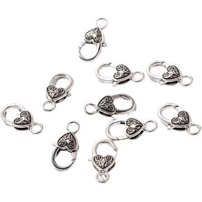 EXCEART 40 Pcs Antique Lobster Clasp Heart Shaped Necklace Fastener Hook Lobster Clasp Heart Shaped Lobster Clasp Alloy Snap Hook Lobster Claw Clasp Vintage Jewelry Bracelet Heart-Shaped