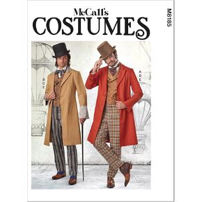 McCall's Men's Costume, Victorian Gentleman Sewing Pattern Kit, Code M8185, Sizes X-Large, XX-Large, 3X-Large, Multicolor