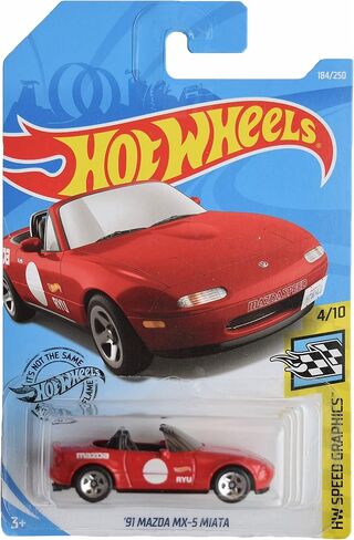 Hot Wheels '91 Mazda MX-5 Miata, [red] 184/250 Speed Graphics 4/10 in Saudi Arabia