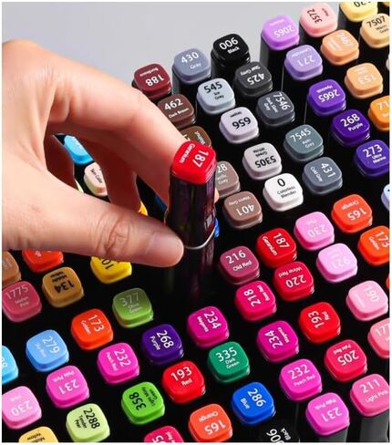 NAMOLY Dual Tip Alcohol Brush Markers Set,Permanent Sketch Art Markers Pens Coloring Markers for Painting Marking Sketching Multicolor (100) in Saudi Arabia