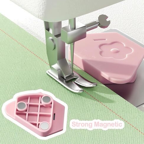Magnetic Seam Guide for Sewing Machine - Upgraded Multifunctional Polygonal Hemmer Guide with Scale, Universal Sewing Accessories & Supplies for Magnet Making Machine-Pink 1 Pack in Saudi Arabia