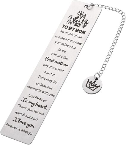 Mom Gift Bookmark, Book Markers for Women Stainless Steel Mother's Day Bookmarks from Daughter Son Mum Birthday Gift for Mother Mommy Reading Book Lovers Grandma Christmas in Saudi Arabia
