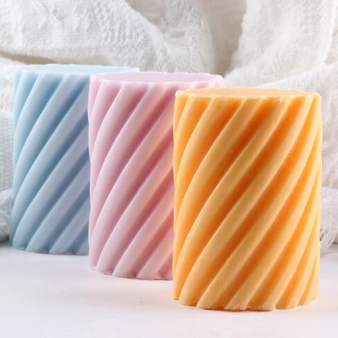 Spiral Candle Mold Spiral Pillar Silicone Candle Molds Spiral Cylinder Resin Casting Mold for Candle Making Candle Home Decorate Mold Aromatherapy Gypsum Candles Clay Craft in Saudi Arabia