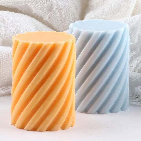 Spiral Candle Mold Spiral Pillar Silicone Candle Molds Spiral Cylinder Resin Casting Mold for Candle Making Candle Home Decorate Mold Aromatherapy Gypsum Candles Clay Craft in Saudi Arabia