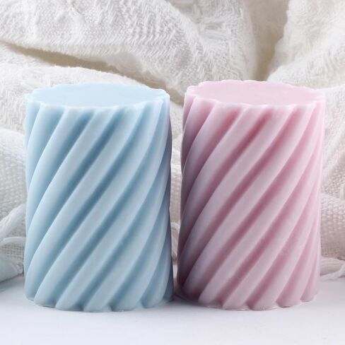 Spiral Candle Mold Spiral Pillar Silicone Candle Molds Spiral Cylinder Resin Casting Mold for Candle Making Candle Home Decorate Mold Aromatherapy Gypsum Candles Clay Craft in Saudi Arabia