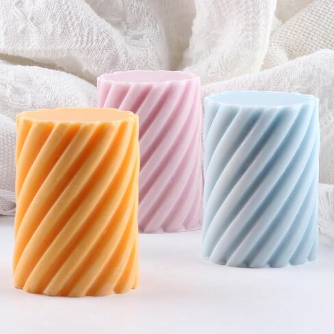 Spiral Candle Mold Spiral Pillar Silicone Candle Molds Spiral Cylinder Resin Casting Mold for Candle Making Candle Home Decorate Mold Aromatherapy Gypsum Candles Clay Craft in Saudi Arabia