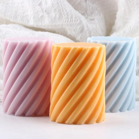 Spiral Candle Mold Spiral Pillar Silicone Candle Molds Spiral Cylinder Resin Casting Mold for Candle Making Candle Home Decorate Mold Aromatherapy Gypsum Candles Clay Craft in Saudi Arabia