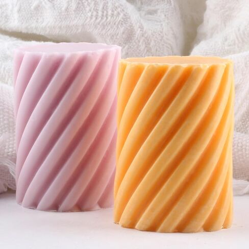 Spiral Candle Mold Spiral Pillar Silicone Candle Molds Spiral Cylinder Resin Casting Mold for Candle Making Candle Home Decorate Mold Aromatherapy Gypsum Candles Clay Craft in Saudi Arabia