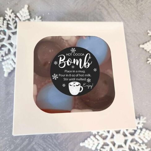 1.9 Inch Stickers Hot Cocoa Bomb Instructions 60 Labels (Black-White) in Kuwait