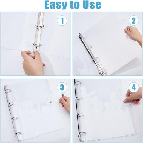 SUPERFINDINGS 2PCS Clear B5 Notebook Binder PVC Plastic Binder Covers 9-Ring Loose Leaf Binder 11.02x8.6x1.02inch Planner Binder Round Ring Clear Binder Cover Protector Snap in Saudi Arabia