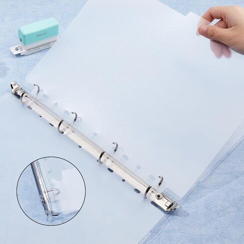 SUPERFINDINGS 2PCS Clear B5 Notebook Binder PVC Plastic Binder Covers 9-Ring Loose Leaf Binder 11.02x8.6x1.02inch Planner Binder Round Ring Clear Binder Cover Protector Snap in Saudi Arabia