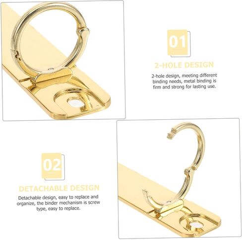 EXCEART 2 Binder Clips Round Ring Binders Photo Album Binder Notebook Binder Ring Clip Planner Folder Binder DIY Notebook Accessories Binding Spine Combs Metal A5 Ring Clamp Loose Leaf, 12.6x3cm in Saudi Arabia
