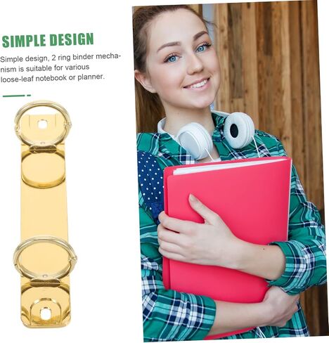 EXCEART 2 Binder Clips Round Ring Binders Photo Album Binder Notebook Binder Ring Clip Planner Folder Binder DIY Notebook Accessories Binding Spine Combs Metal A5 Ring Clamp Loose Leaf, 12.6x3cm in Saudi Arabia
