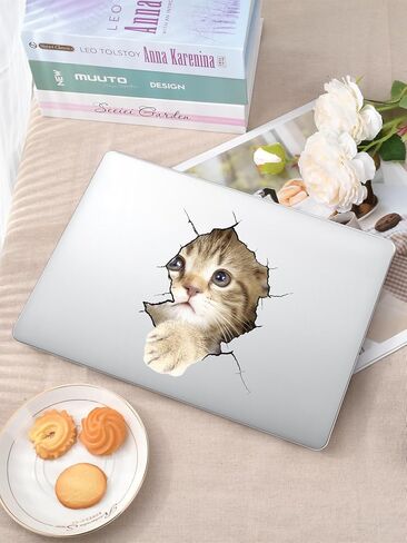 Seorsok متوافق مع MacBook Air 13 بوصة Case2022 2021 2020 2019 2018 الإصدار A1932 A2179 M1 A2337 Touch ID، حافظة صلبة بلاستيكية شفافة غير لامعة لطيفة مع غطاء لوحة مفاتيح شفاف، قطة in Kuwait