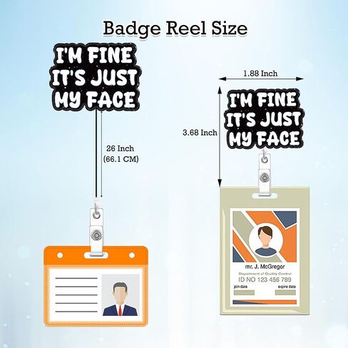 Funny Badge Reel Holder Retractable with ID Clip Nurse Nursing Medical Badge Holder Accessories It's Just My face Black Acrylic Name Badge Clip for RN CNA LPN Nurses Worker Doctor Gdk1P in Kuwait