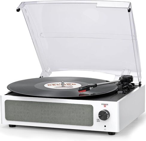 Vinyl Record Player with Speakers & Wireless Receiver Vintage Turntable for Vinyl Records 3 Speed 3 Size Belt-Driven LP Player Portable Retro Vinyl Players for Vinyls AUX RCA Headphone Wood Cyan in Saudi Arabia