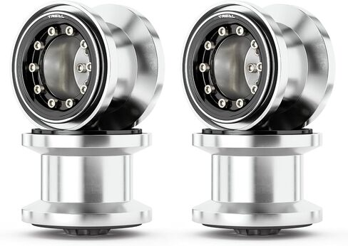 TREAL TRX4MT Beadlock Wheels(4P) Aluminum Upgrades for 1/18 TRX-4MT F-150 K10(Silver-Black) in Saudi Arabia