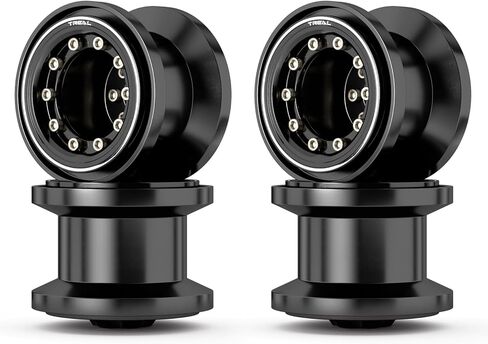 TREAL TRX4MT Beadlock Wheels(4P) Aluminum Upgrades for 1/18 TRX-4MT F-150 K10(Silver-Black) in Kuwait