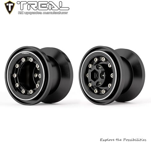 TREAL TRX4MT Beadlock Wheels(4P) Aluminum Upgrades for 1/18 TRX-4MT F-150 K10(Silver-Black) in Kuwait
