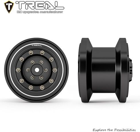 TREAL TRX4MT Beadlock Wheels(4P) Aluminum Upgrades for 1/18 TRX-4MT F-150 K10(Silver-Black) in Kuwait
