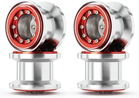 TREAL TRX4MT Beadlock Wheels(4P) Aluminum Upgrades for 1/18 TRX-4MT F-150 K10(Silver-Black) in Saudi Arabia