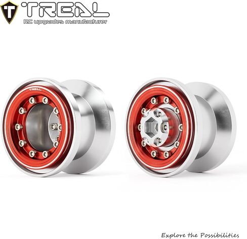 TREAL TRX4MT Beadlock Wheels(4P) Aluminum Upgrades for 1/18 TRX-4MT F-150 K10(Silver-Black) in Saudi Arabia