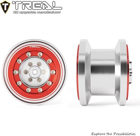 TREAL TRX4MT Beadlock Wheels(4P) Aluminum Upgrades for 1/18 TRX-4MT F-150 K10(Silver-Black) in Saudi Arabia