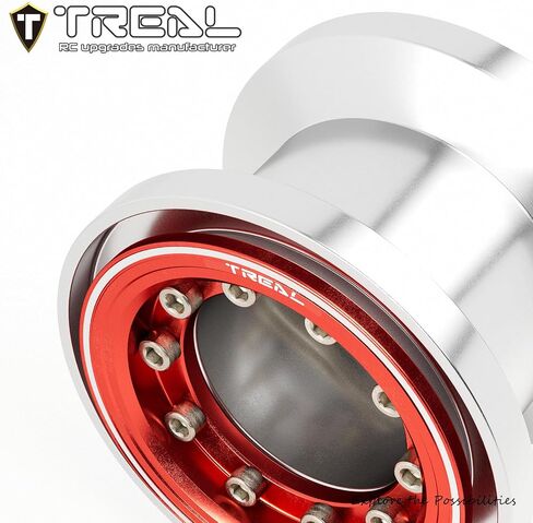 TREAL TRX4MT Beadlock Wheels(4P) Aluminum Upgrades for 1/18 TRX-4MT F-150 K10(Silver-Black) in Saudi Arabia