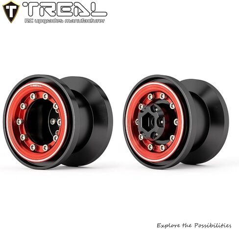 TREAL TRX4MT Beadlock Wheels(4P) Aluminum Upgrades for 1/18 TRX-4MT F-150 K10(Silver-Black) in Saudi Arabia