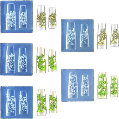 Nail Art Embossing Mold 3D Rose Flowers Chinese Loong Carving Mold Nail Art Decor Making Tool Resin Casting Mold (Rose Flowers) in Saudi Arabia