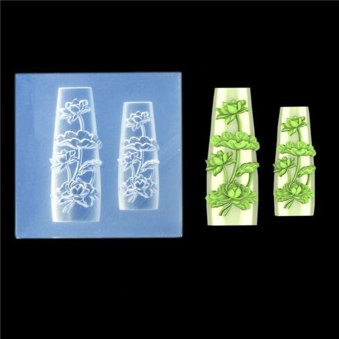 Nail Art Embossing Mold 3D Rose Flowers Chinese Loong Carving Mold Nail Art Decor Making Tool Resin Casting Mold (Rose Flowers) in Saudi Arabia