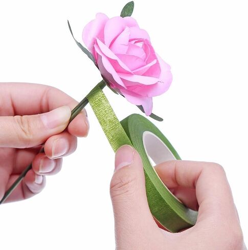 CCINEE Floral Arrangment Kits 4 Rolls 1/2 Inch Dark Green Floral Tapes with 20pcs 18 Guage Green Floral Wire 16 Inch for Floral Crafts in Kuwait